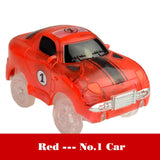 5.4cm Magic Electronics LED Car Toys With Flashing Lights Educational Toys For Children Birthday Party Gift Play With Tracks