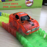 5.4cm Magic Electronics LED Car Toys With Flashing Lights Educational Toys For Children Birthday Party Gift Play With Tracks