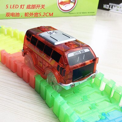 5.4cm Magic Electronics LED Car Toys With Flashing Lights Educational Toys For Children Birthday Party Gift Play With Tracks
