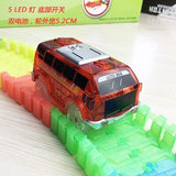 5.4cm Magic Electronics LED Car Toys With Flashing Lights Educational Toys For Children Birthday Party Gift Play With Tracks
