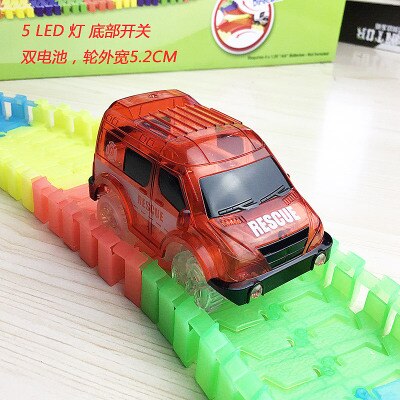5.4cm Magic Electronics LED Car Toys With Flashing Lights Educational Toys For Children Birthday Party Gift Play With Tracks