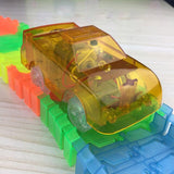 5.4cm Magic Electronics LED Car Toys With Flashing Lights Educational Toys For Children Birthday Party Gift Play With Tracks