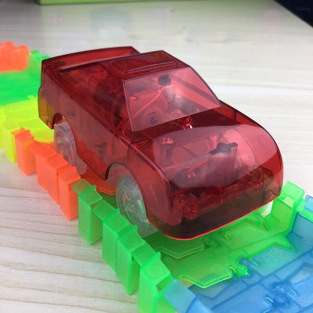 5.4cm Magic Electronics LED Car Toys With Flashing Lights Educational Toys For Children Birthday Party Gift Play With Tracks