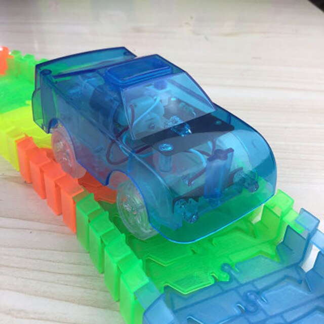 5.4cm Magic Electronics LED Car Toys With Flashing Lights Educational Toys For Children Birthday Party Gift Play With Tracks
