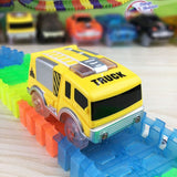5.4cm Magic Electronics LED Car Toys With Flashing Lights Educational Toys For Children Birthday Party Gift Play With Tracks