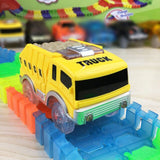 5.4cm Magic Electronics LED Car Toys With Flashing Lights Educational Toys For Children Birthday Party Gift Play With Tracks