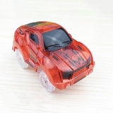 5.4cm Magic Electronics LED Car Toys With Flashing Lights Educational Toys For Children Birthday Party Gift Play With Tracks