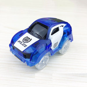 5.4cm Magic Electronics LED Car Toys With Flashing Lights Educational Toys For Children Birthday Party Gift Play With Tracks