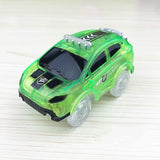 5.4cm Magic Electronics LED Car Toys With Flashing Lights Educational Toys For Children Birthday Party Gift Play With Tracks