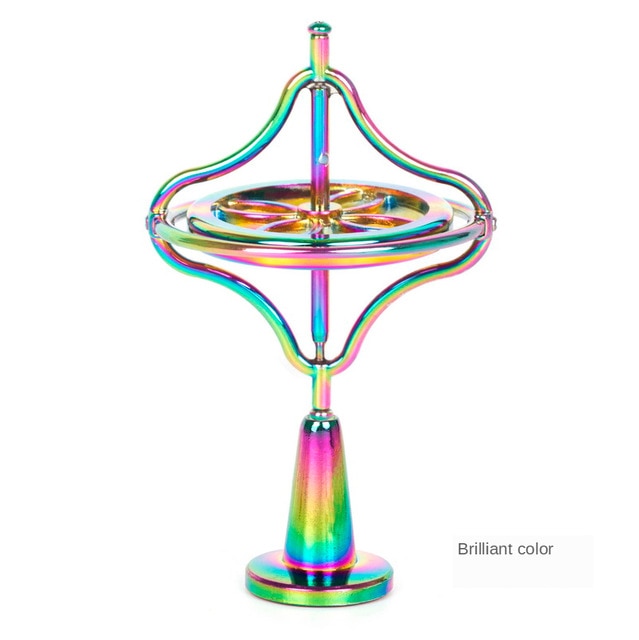 Desktop Stress Relief Gyroscop Aluminum Alloy Decompression Hypnosis Rotary Gyro Adult Fingertip Toy Kinetic Round Metal Spinner