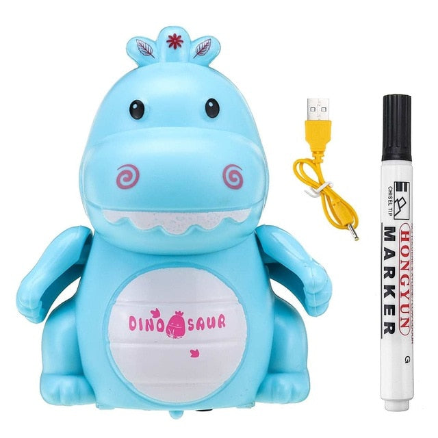 Follow Any Drawn Line Pen USB Charging Cute Inductive Dinosaur Robot with Light + Music Education Toy Gifts for Children Kids