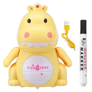 Follow Any Drawn Line Pen USB Charging Cute Inductive Dinosaur Robot with Light + Music Education Toy Gifts for Children Kids
