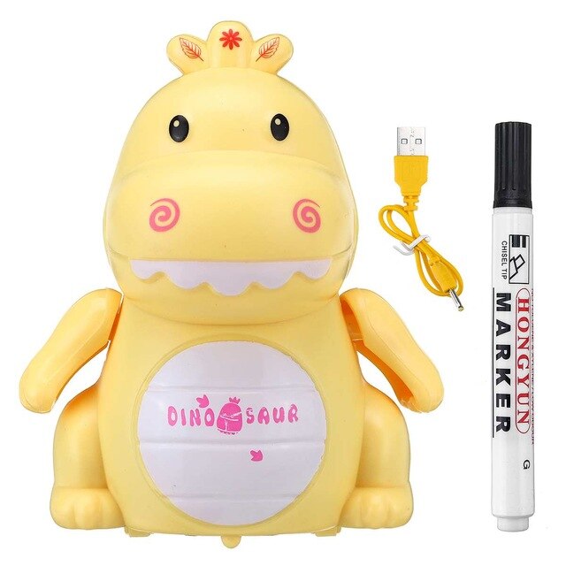Follow Any Drawn Line Pen USB Charging Cute Inductive Dinosaur Robot with Light + Music Education Toy Gifts for Children Kids