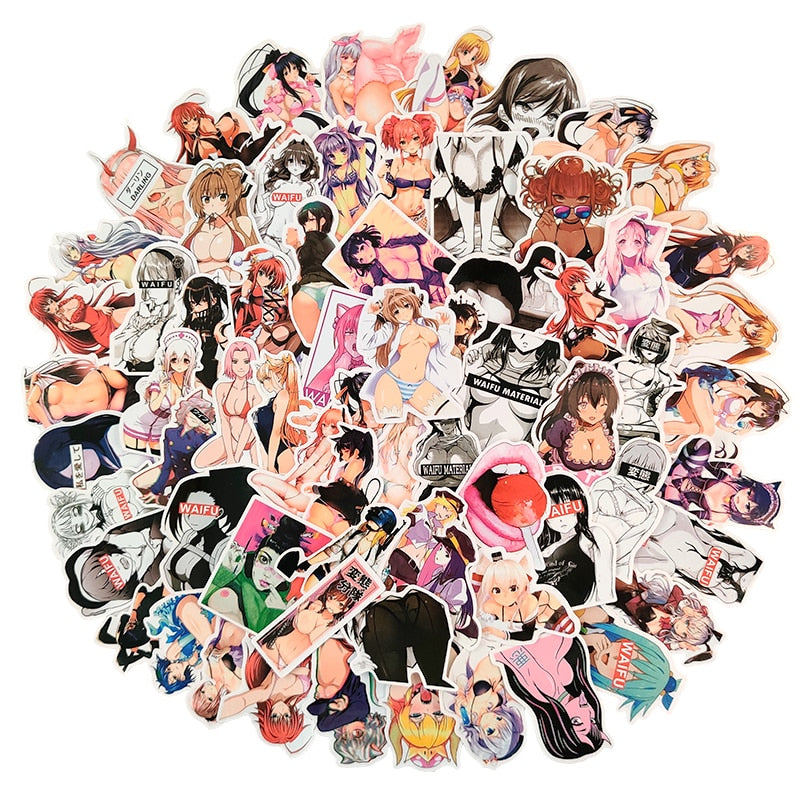 50pcs/pack Sex Bunny Girl Graffiti Cartoon Stickers For Refrigerator Car Helmet DIY Gift Box Bicycle Guitar Notebook Skate Etc