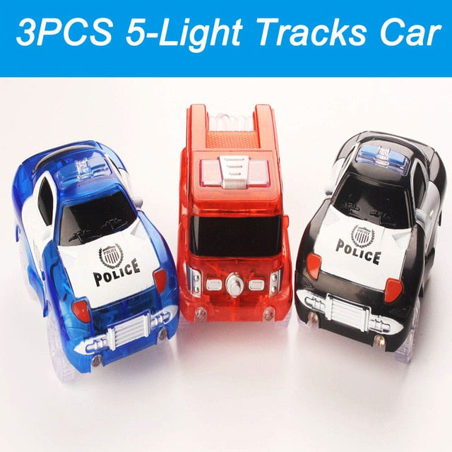 Magic Electronics LED Car Toys With Flashing Lights Electronics Car Flashing Light Magical Glow track toy cars toys cars for kid