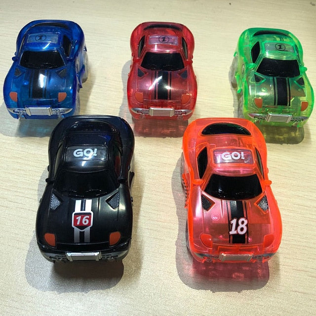 Magic Electronics LED Car Toys With Flashing Lights Electronics Car Flashing Light Magical Glow track toy cars toys cars for kid