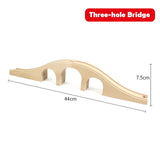 Wooden Track Railway Accessories Bridge Train Station Tunnel Cross Compatible All Brands Wood Track Educational Toys for Kids
