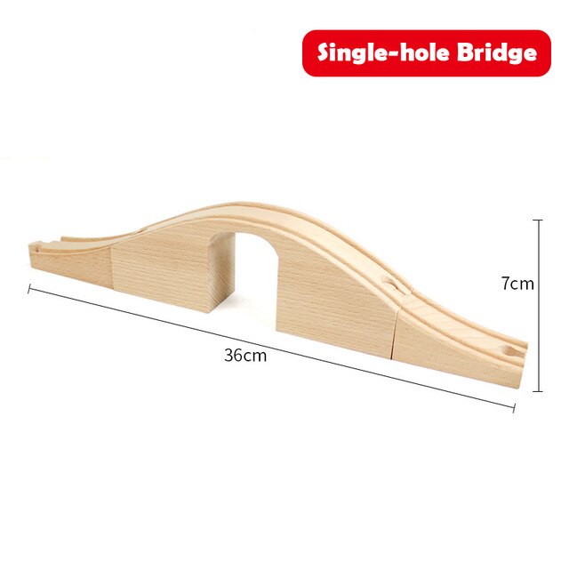 Wooden Track Railway Accessories Bridge Train Station Tunnel Cross Compatible All Brands Wood Track Educational Toys for Kids
