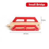 Wooden Track Railway Accessories Bridge Train Station Tunnel Cross Compatible All Brands Wood Track Educational Toys for Kids