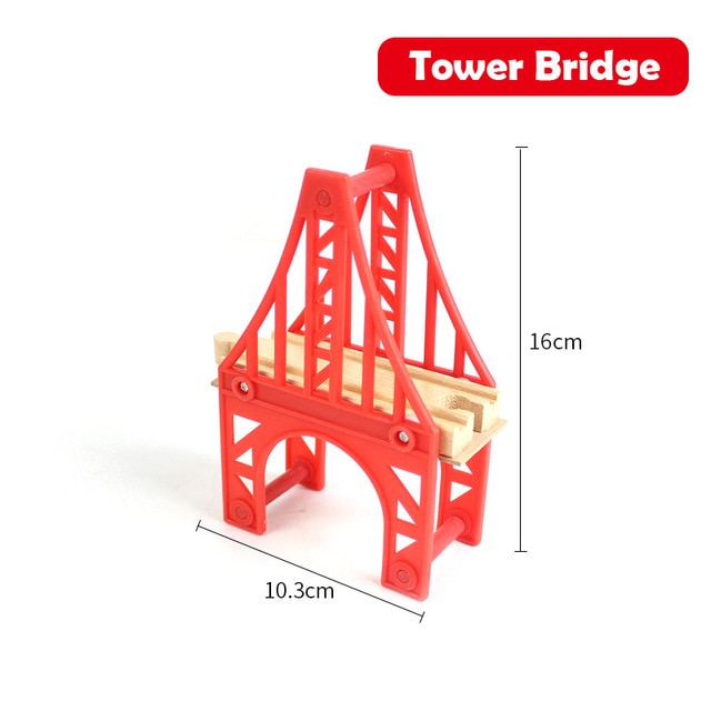 Wooden Track Railway Accessories Bridge Train Station Tunnel Cross Compatible All Brands Wood Track Educational Toys for Kids