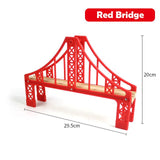 Wooden Track Railway Accessories Bridge Train Station Tunnel Cross Compatible All Brands Wood Track Educational Toys for Kids