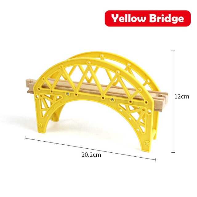 Wooden Track Railway Accessories Bridge Train Station Tunnel Cross Compatible All Brands Wood Track Educational Toys for Kids