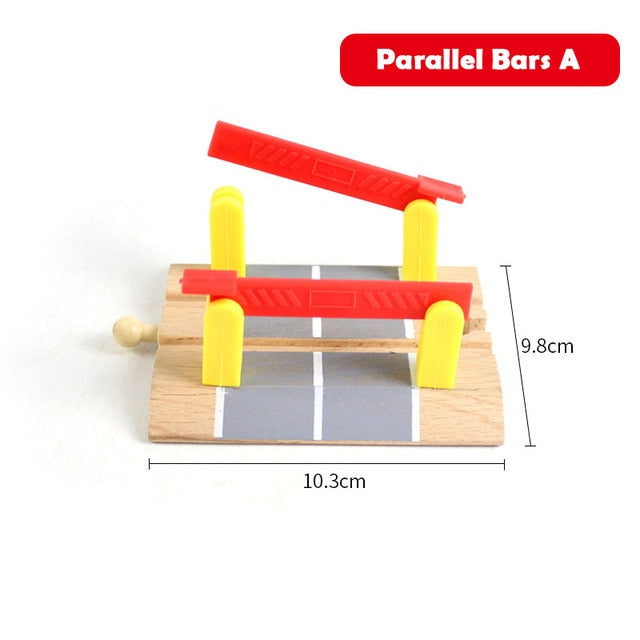 Wooden Track Railway Accessories Bridge Train Station Tunnel Cross Compatible All Brands Wood Track Educational Toys for Kids