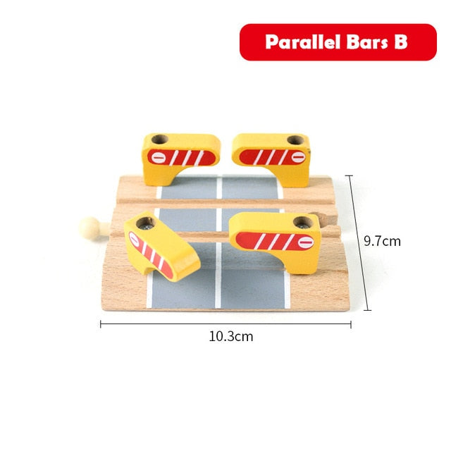 Wooden Track Railway Accessories Bridge Train Station Tunnel Cross Compatible All Brands Wood Track Educational Toys for Kids
