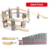 Wooden Track Railway Accessories Bridge Train Station Tunnel Cross Compatible All Brands Wood Track Educational Toys for Kids