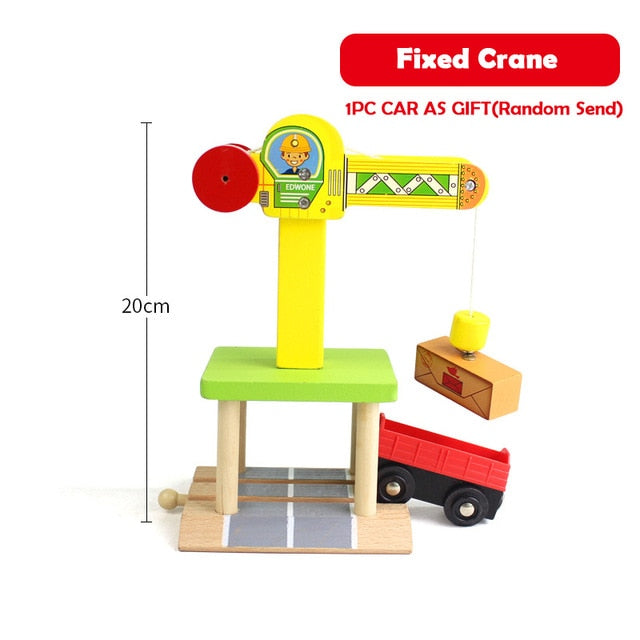 Wooden Track Railway Accessories Bridge Train Station Tunnel Cross Compatible All Brands Wood Track Educational Toys for Kids