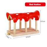 Wooden Track Railway Accessories Bridge Train Station Tunnel Cross Compatible All Brands Wood Track Educational Toys for Kids