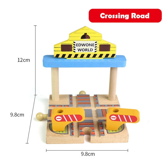 Wooden Track Railway Accessories Bridge Train Station Tunnel Cross Compatible All Brands Wood Track Educational Toys for Kids