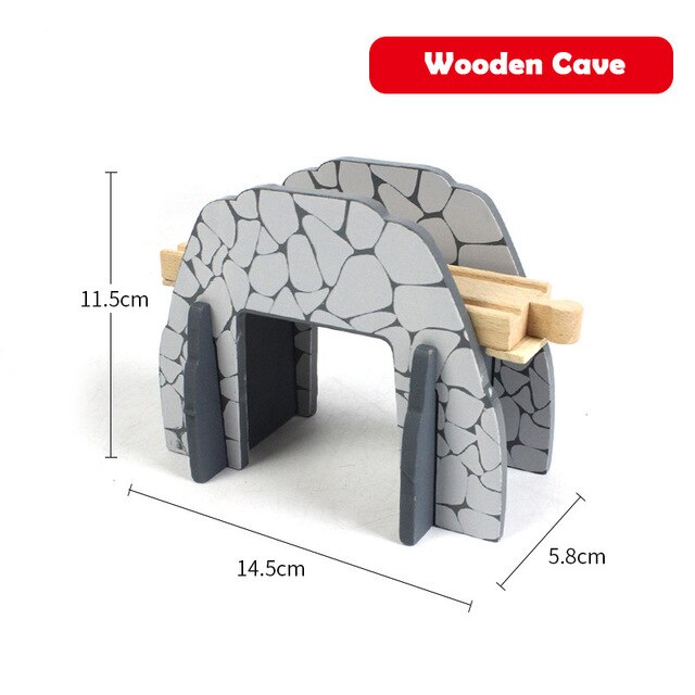Wooden Track Railway Accessories Bridge Train Station Tunnel Cross Compatible All Brands Wood Track Educational Toys for Kids