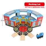 Wooden Track Railway Accessories Bridge Train Station Tunnel Cross Compatible All Brands Wood Track Educational Toys for Kids