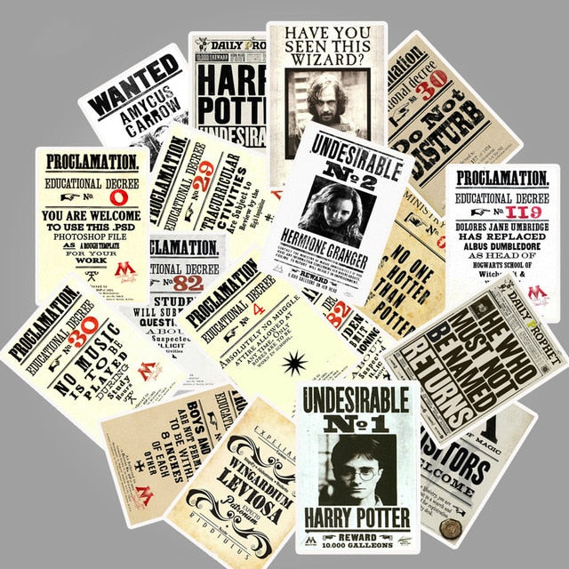 25PCS Cartoon HP Pottes Classic Harries Stickers Luggage Skateboard Laptop Sticker Refrigerator Stationery Waterproof Stickers