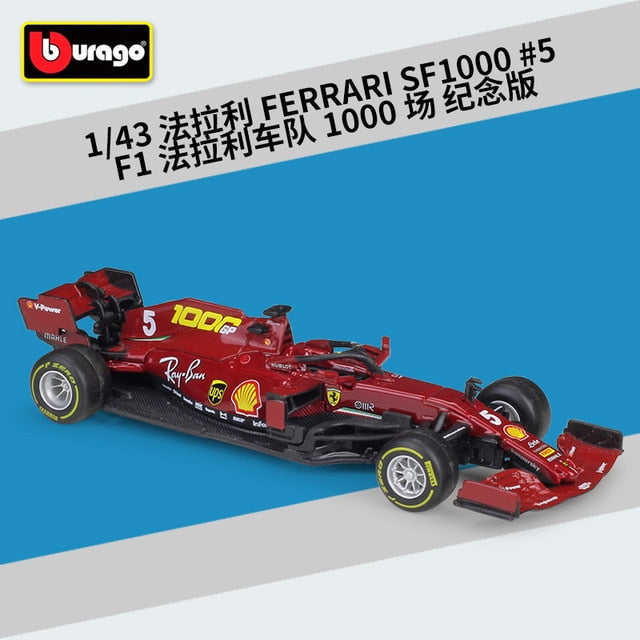 Bburago 1:43 SF90 No. 5 F1 racing formula racing static simulation alloy alloy car model Ferrari