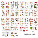 2020 Merry Christmas 3D luminescence stickers Christmas decorations for Party  Tattoo New Year Home Decals Decor Cartoon sticker