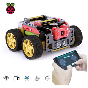 Adeept AWR 4WD WiFi DIY Smart Robot Car Kit with OpenCV Target Track Real-Time Video Transmission for Raspberry Pi4/3 Model B+/B