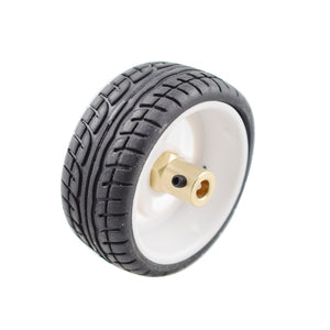 High Quality 65mm Plastic Wheel Tires with 6mm Metal Hubs for Arduino Robot Car Chassis