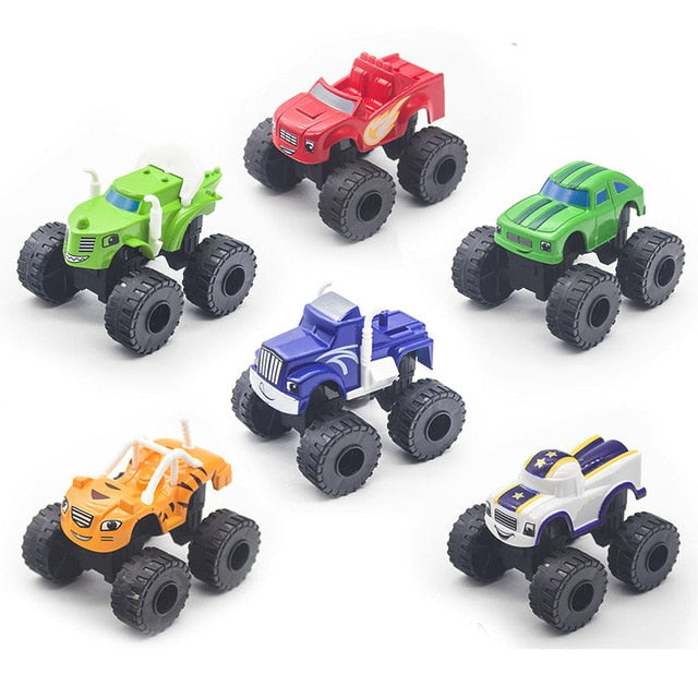 6pcs/Set Blaze Monster Machines Car Toys Russian Miracle Crusher Truck Vehicles Figure Blazed Toys for Children Christmas Gifts