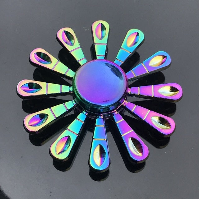 Colorful Zinc Alloy Fidget Spinner Gyro Toys R188 Metal Bearing Rainbow Hand Spinner  Focus Toys For Adult Kids Christmas Gifts