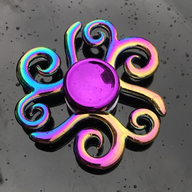 Dazzling Rainbow Finger Spinner Metal R118 Bearing Spinner Toy Adult Toys for Children Raytheon Mushroom 60-65mm Fidget Spinner
