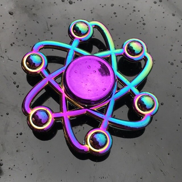 Dazzling Rainbow Finger Spinner Metal R118 Bearing Spinner Toy Adult Toys for Children Raytheon Mushroom 60-65mm Fidget Spinner