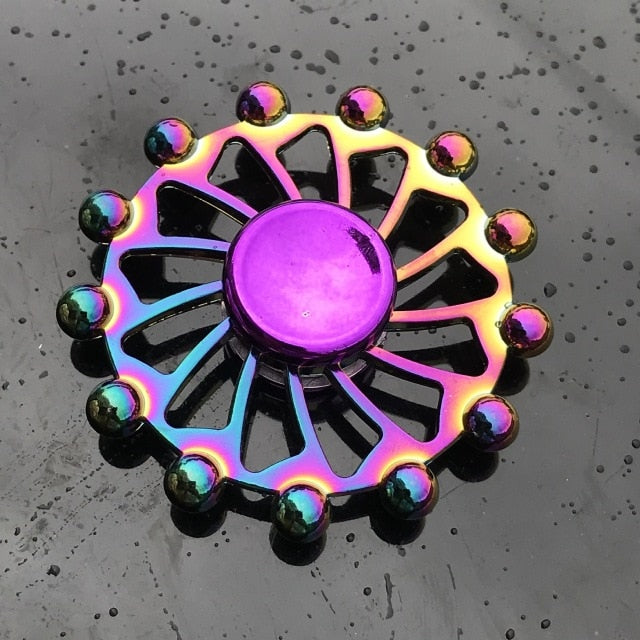 Dazzling Rainbow Finger Spinner Metal R118 Bearing Spinner Toy Adult Toys for Children Raytheon Mushroom 60-65mm Fidget Spinner