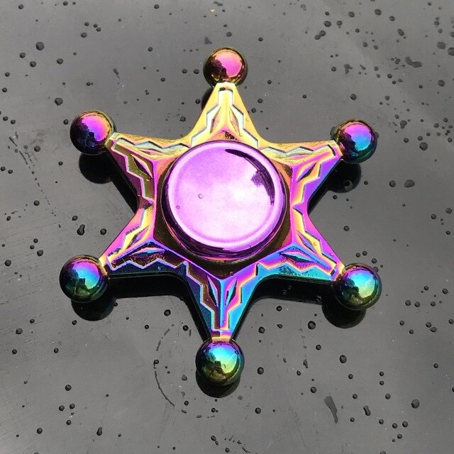 Dazzling Rainbow Finger Spinner Metal R118 Bearing Spinner Toy Adult Toys for Children Raytheon Mushroom 60-65mm Fidget Spinner