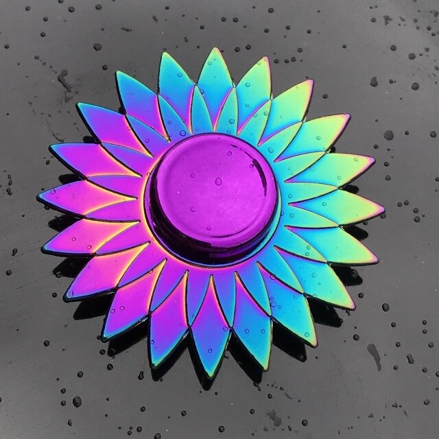 Dazzling Rainbow Finger Spinner Metal R118 Bearing Spinner Toy Adult Toys for Children Raytheon Mushroom 60-65mm Fidget Spinner