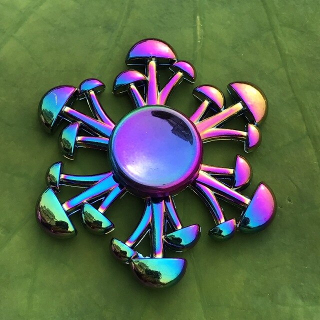 Dazzling Rainbow Finger Spinner Metal R118 Bearing Spinner Toy Adult Toys for Children Raytheon Mushroom 60-65mm Fidget Spinner
