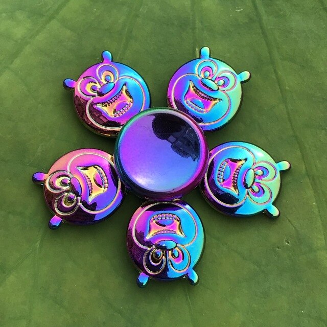 Dazzling Rainbow Finger Spinner Metal R118 Bearing Spinner Toy Adult Toys for Children Raytheon Mushroom 60-65mm Fidget Spinner