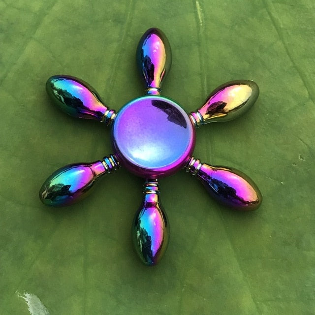 Dazzling Rainbow Finger Spinner Metal R118 Bearing Spinner Toy Adult Toys for Children Raytheon Mushroom 60-65mm Fidget Spinner