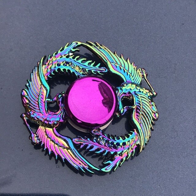Dazzling Rainbow Finger Spinner Metal R118 Bearing Spinner Toy Adult Toys for Children Raytheon Mushroom 60-65mm Fidget Spinner